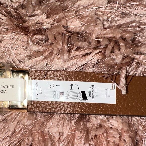 Michael Kors Logo Twist Pink MK/Brown Reversible Belt - Picture 13 of 16